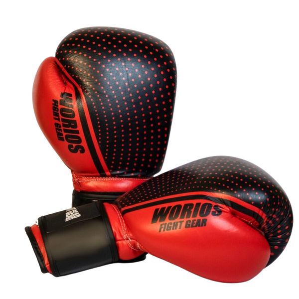 Worios R&B Leather Boxing Gloves Fight Training MMA Punching Gloves