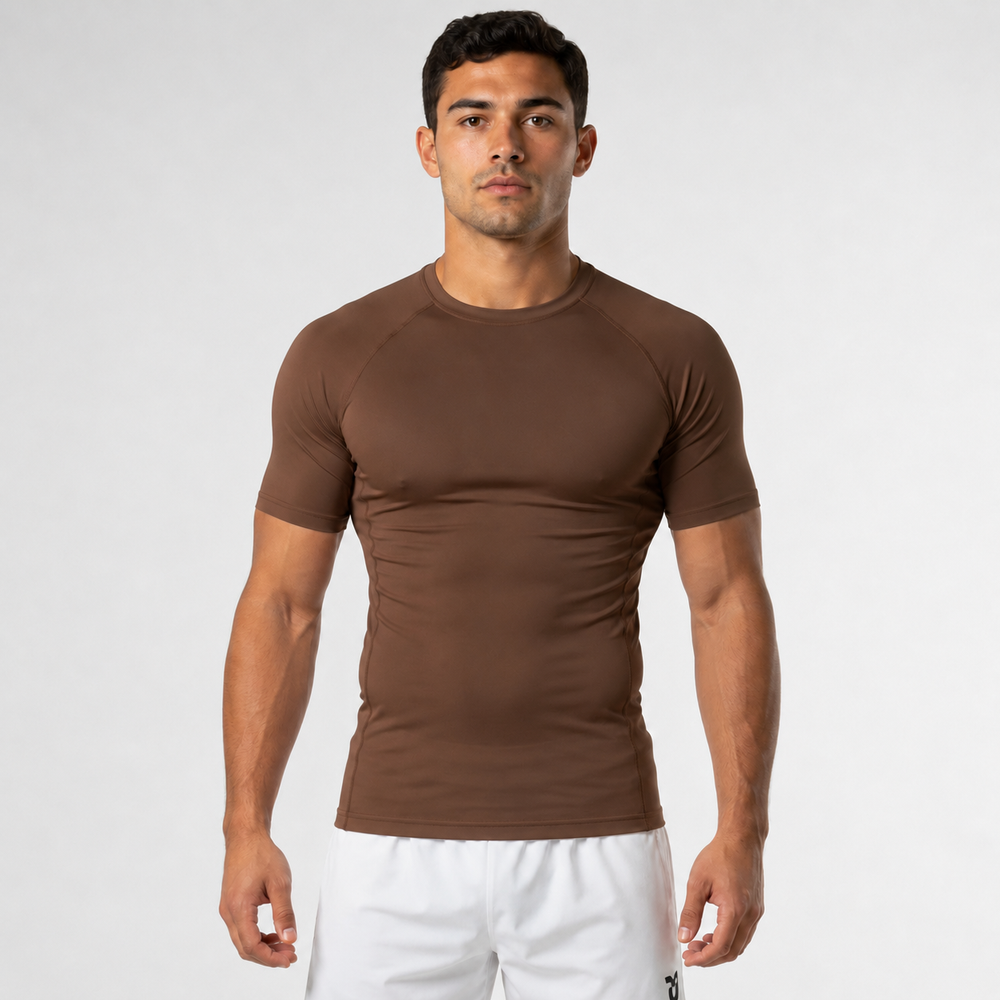 Ranked Rash Guard — Adult — Brown