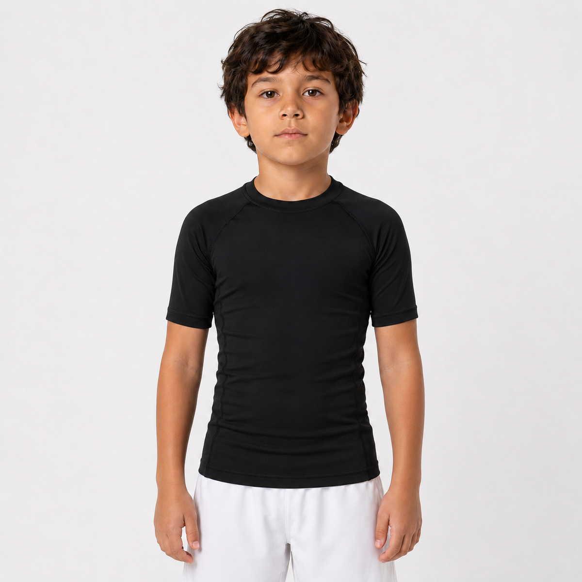 Ranked Rash Guard — Kids — Black — front view