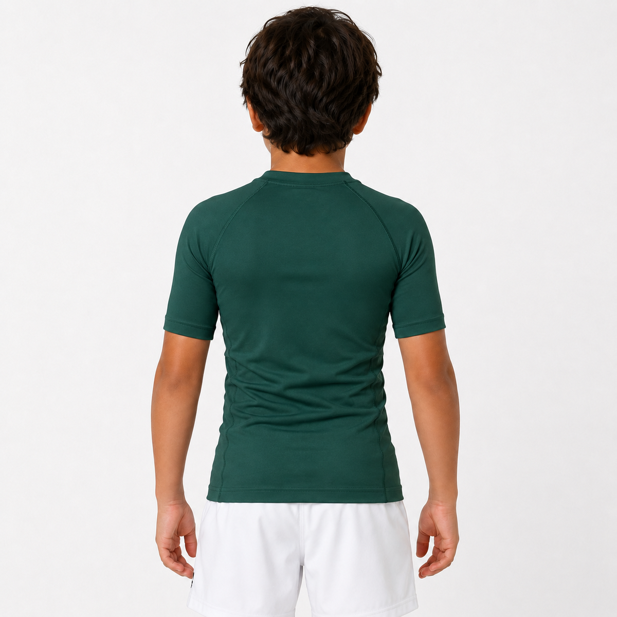 Ranked Rash Guard — Kids — Green — back view