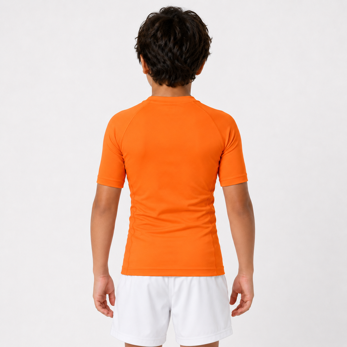 Ranked Rash Guard — Kids — Orange — back view