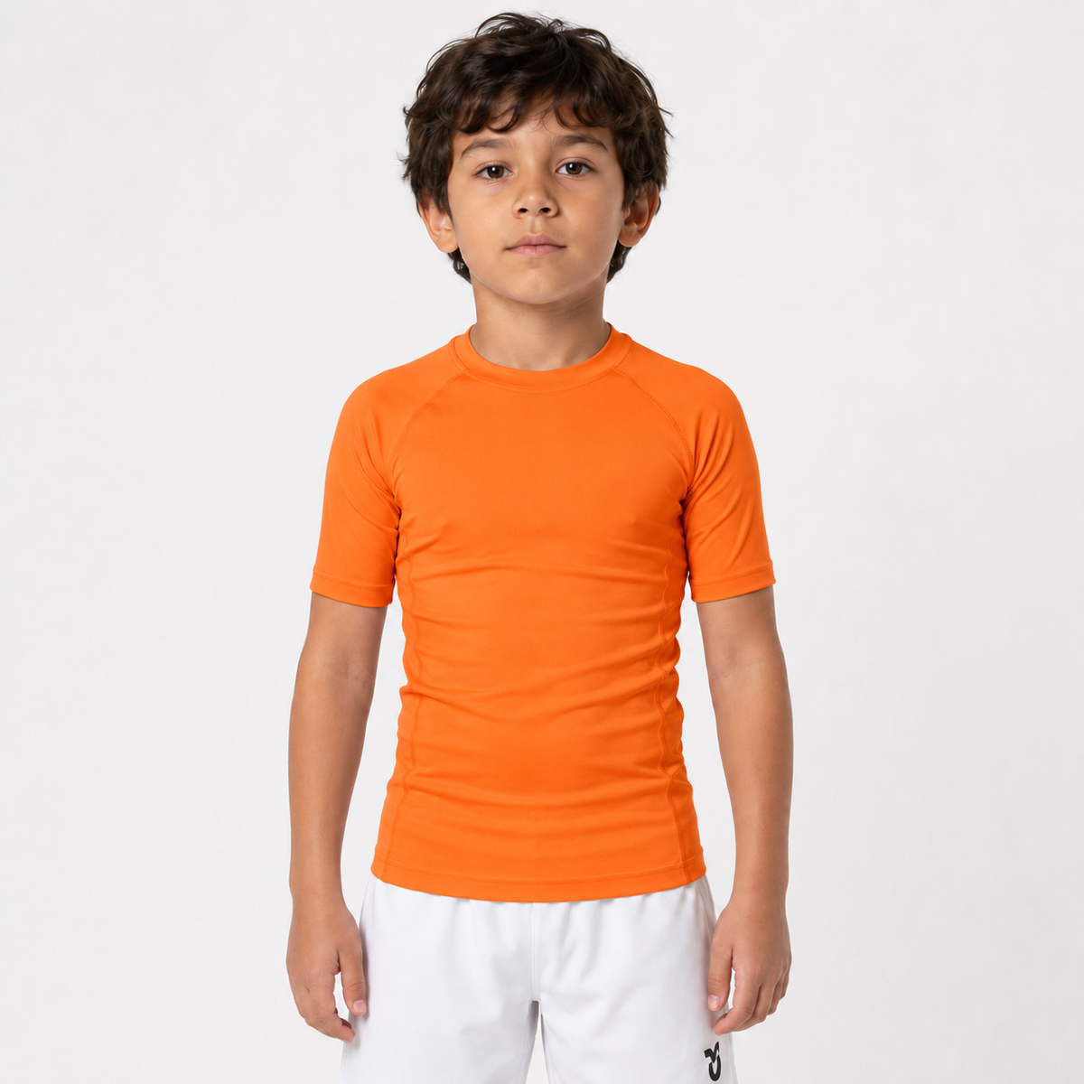 Ranked Rash Guard — Kids — Orange — front view
