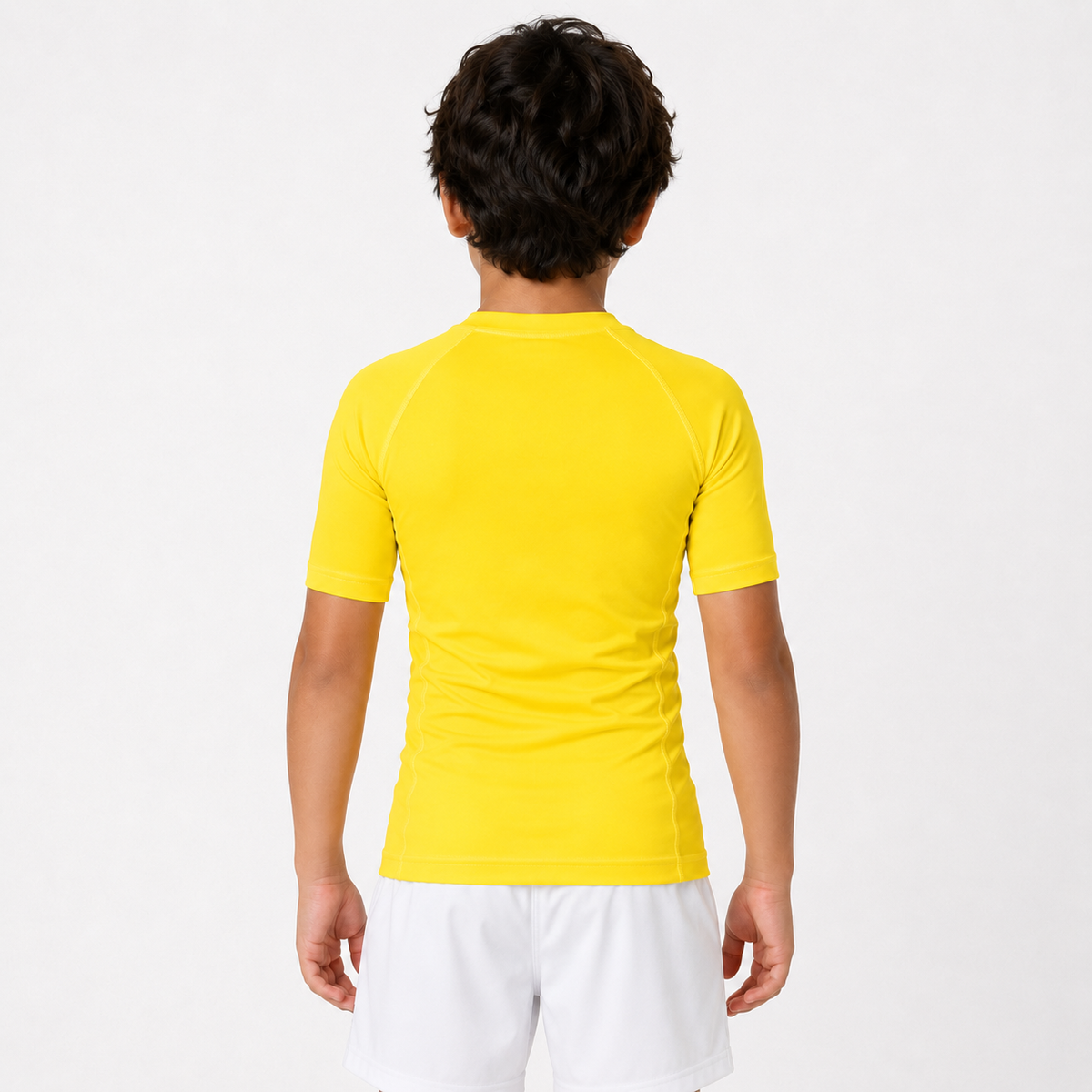Ranked Rash Guard — Kids — Yellow — back view