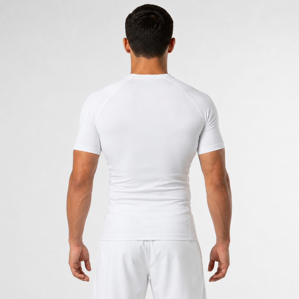 Ranked Rash Guard — Adult — White — back view
