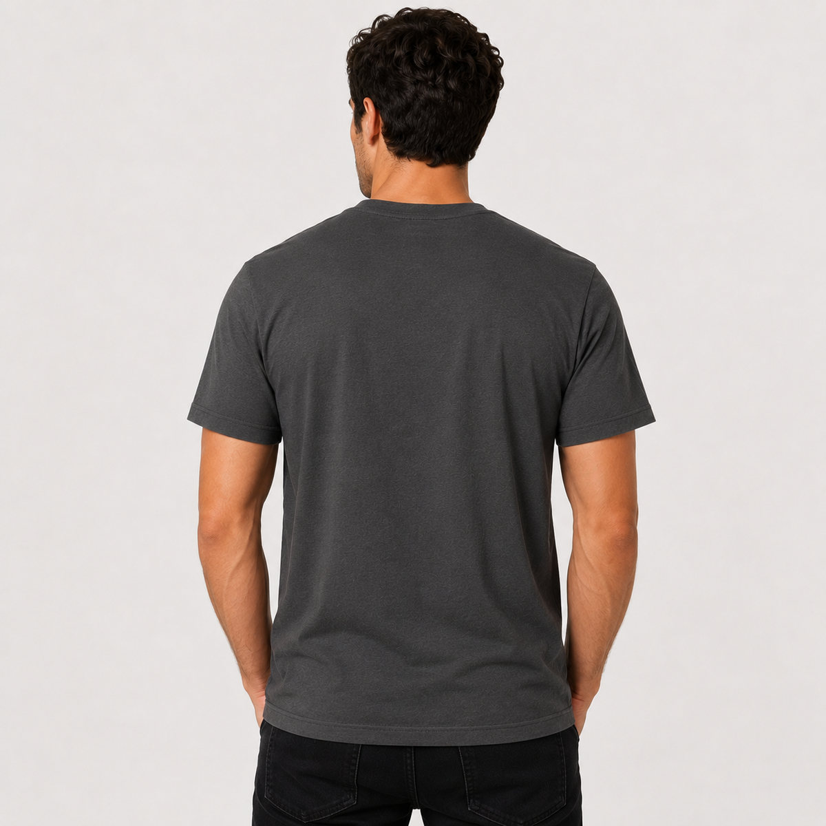 T-Shirt — Charcoal Grey — back view