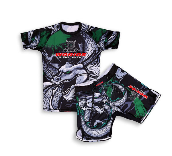 Worios BJJ No Gi's MMA Grappling Dragon Rash Guard & Shorts