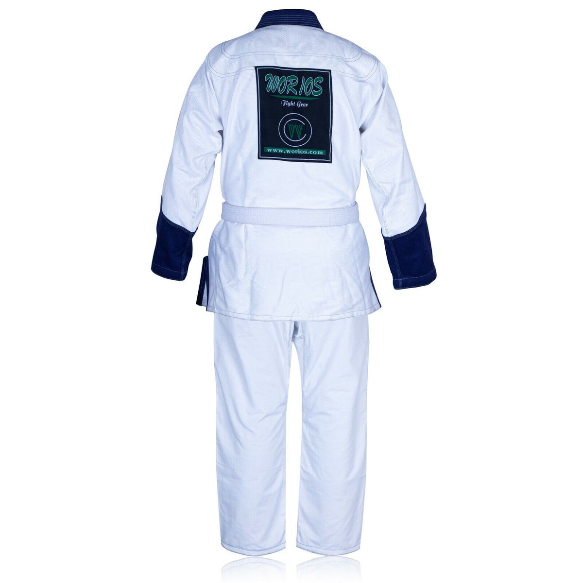 Worios Lightweight Pro Brazilian Jiu Jitsu Gi WhiteNavy Blue