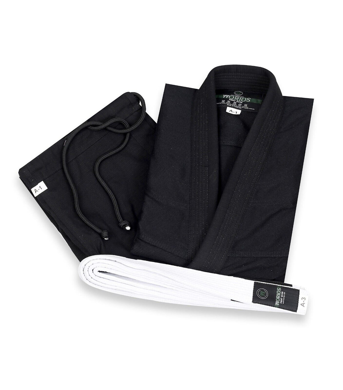 Worios LIghtweight Pro 2.0 BJJ Gi Brazilian Jiu Jitsu Grappling Kimono Black