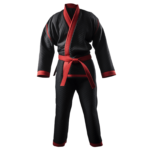 Worios Lightweight Custom BJJ GI Plain Black-Red
