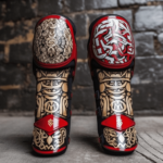 Worios Stylish Red and Gold Shinguard