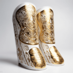 Worios Stylish Gold and White Shinguard